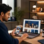 Ecommerce website design for a Kolkata retail brand across laptop and mobile